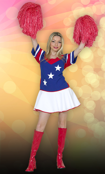 Cheerleader rot/weiss/blau